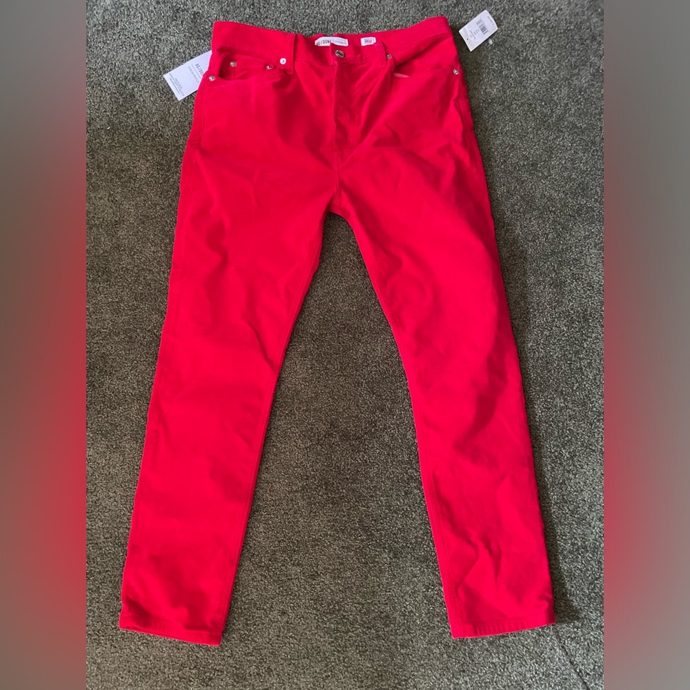 Re/Done red velvet pants
